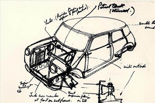 Sir Alec Issigonis’in ilk orijinal çizimi olan Mini, otomobilin bugüne kadar geçtiği evrimi gözler önüne seriyor.