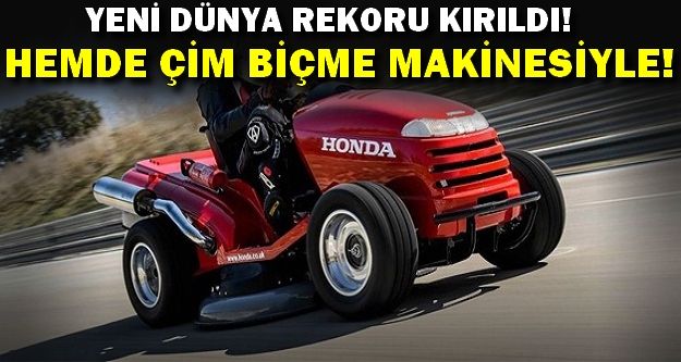 Çim biçme makinesiyle dünya rekoru