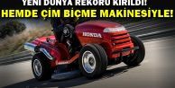 Çim biçme makinesiyle dünya rekoru